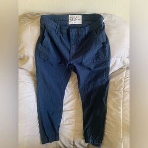 Frank & Eileen Women’s Navy Blue Utility Pants size 10 Cotton Linen